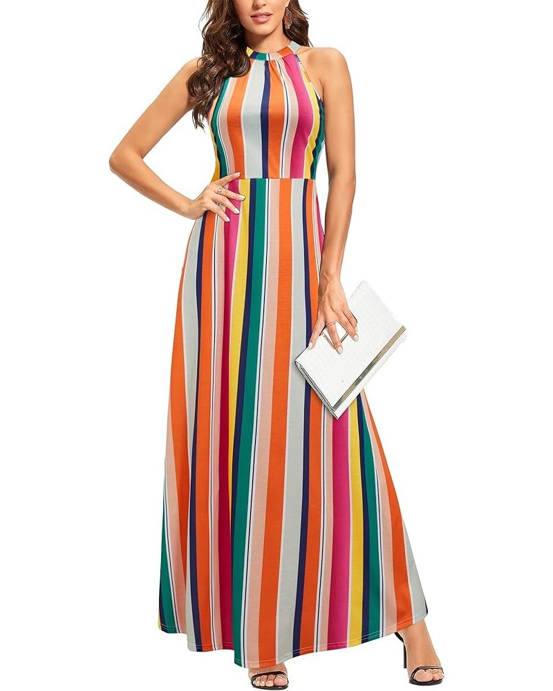 Women's Summer Fashion Formal Maxi Dresses Wedding Guest Hawaiian Beach Halter Neck Long Dresses A25-floral 25-139 $15.85 Dre...