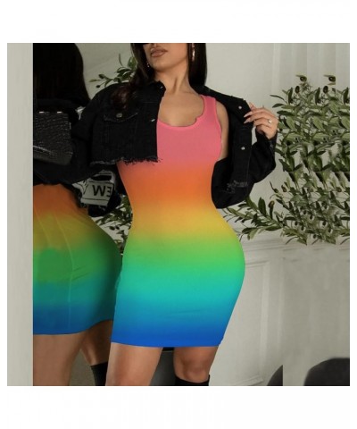 Bodycon Dresses for Women Sexy Ribbed Mini Tank Sleeveless V Neck Tight Summer Club Party Basic Women's Dresses Multicolor Pi...