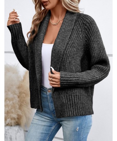 Women's Cardigan Sweaters Fall Winter Open Front Batwing Long Sleeve Shawl Neck Chunky Knit Loose Outwear Coats Black $15.75 ...