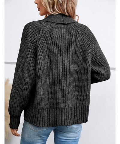 Women's Cardigan Sweaters Fall Winter Open Front Batwing Long Sleeve Shawl Neck Chunky Knit Loose Outwear Coats Black $15.75 ...