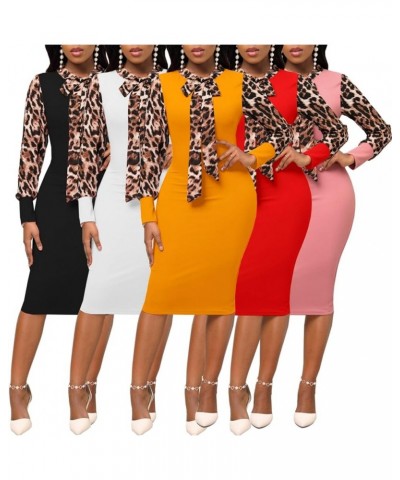 Church Dresses for Women Bodycon Long Sleeve Vintage Wrap Work Business Midi Pencil Dress 92red $12.76 Dresses