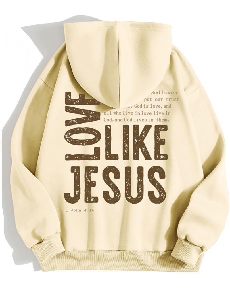 Cute Womens Hoodies Jesus Quotes Long Sleev Letter Printed Jesus Faith Shirts Trendy Oversized Hooded Sweatshirts with Pocket...