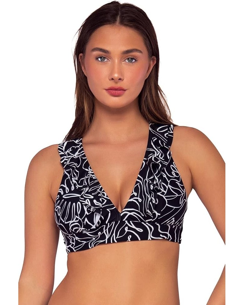 Willa Wireless Women's Swimsuit Bralette Bikini Top with Removable Cups Lost Palms $32.37 Swimsuits