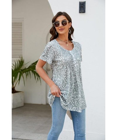 St. Jubileens Women's Plus Size Tunic Tops Roll-Up 3/4 Sleeve Shirts Floral Printed Loose Casual Blouses Top Floral Printed-g...