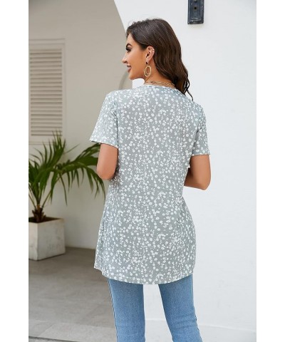 St. Jubileens Women's Plus Size Tunic Tops Roll-Up 3/4 Sleeve Shirts Floral Printed Loose Casual Blouses Top Floral Printed-g...