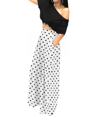 Wide Leg Pants for Women, Palazzo Pants for Women High Waist, Business Casual Pants for Women, Womens Lounge Pants Polka Dot ...