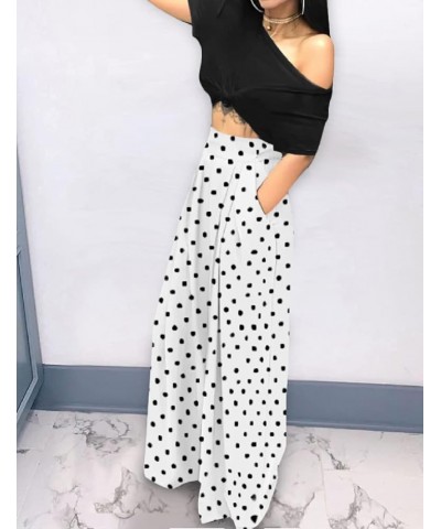 Wide Leg Pants for Women, Palazzo Pants for Women High Waist, Business Casual Pants for Women, Womens Lounge Pants Polka Dot ...