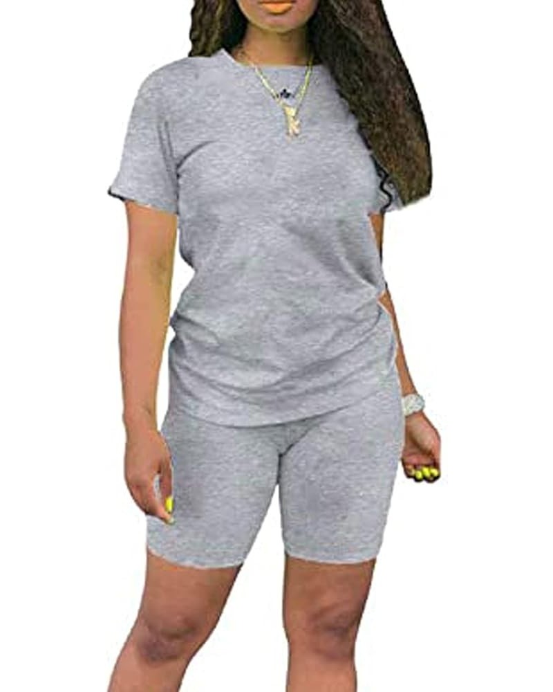 Womens 2 Pieces Sports Outfit Tracksuit Sequin Lips&Butterfly Print Top and Short Pants with Pocket Sweatsuit Set Gray $13.03...