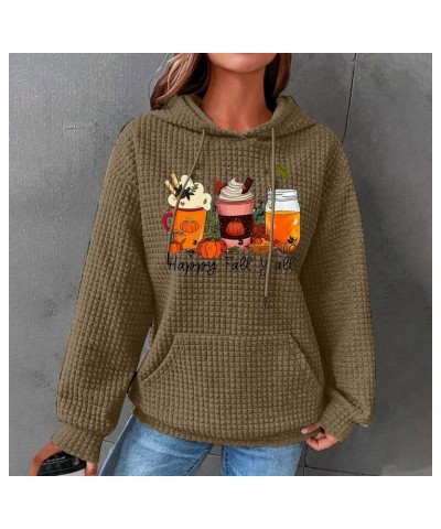 Oversized Sweatshirt for Women Graphic Sweatshirts Hooded Pullover Tops Waffle Knit Casual Comfy Fall Fashion Outfits M06 cof...