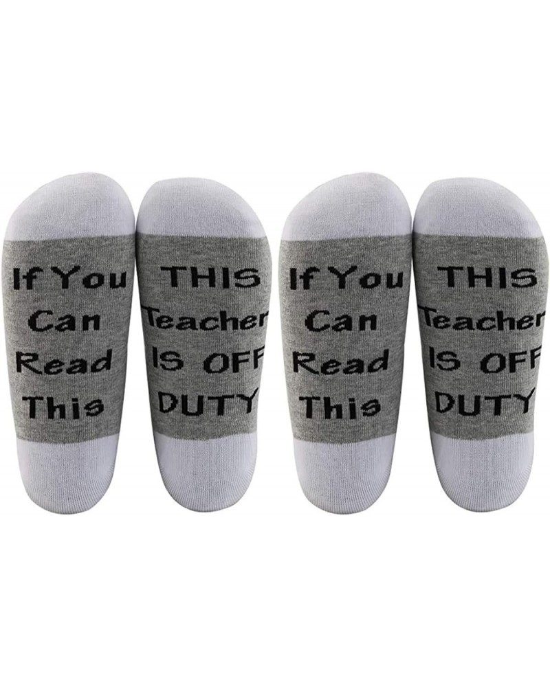 Teacher Appreciation Gifts Teacher Socks If You Can Read This Teacher Is Off Duty Socks End Of School Gift 2 Pairs/Set - Ankl...