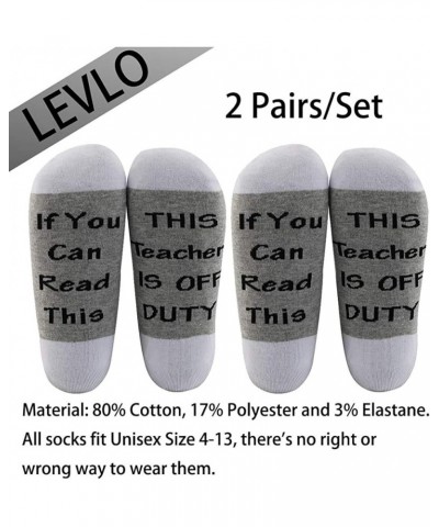 Teacher Appreciation Gifts Teacher Socks If You Can Read This Teacher Is Off Duty Socks End Of School Gift 2 Pairs/Set - Ankl...