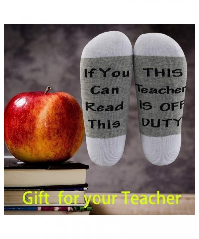 Teacher Appreciation Gifts Teacher Socks If You Can Read This Teacher Is Off Duty Socks End Of School Gift 2 Pairs/Set - Ankl...