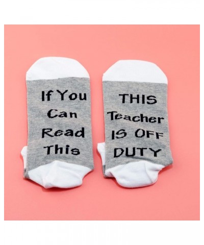 Teacher Appreciation Gifts Teacher Socks If You Can Read This Teacher Is Off Duty Socks End Of School Gift 2 Pairs/Set - Ankl...