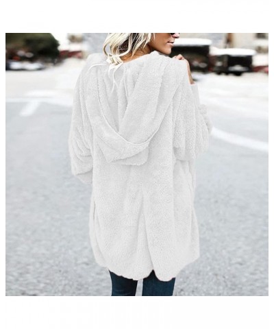 Women's Winter Coats Warm Coat Jacket Outwear Cardigan Coat Double Sided Velvet Hooded Coat, S-3XL White $9.41 Jackets