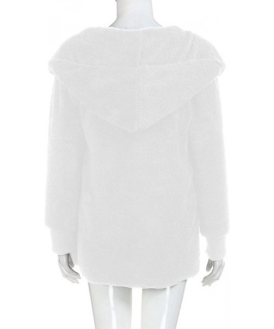 Women's Winter Coats Warm Coat Jacket Outwear Cardigan Coat Double Sided Velvet Hooded Coat, S-3XL White $9.41 Jackets