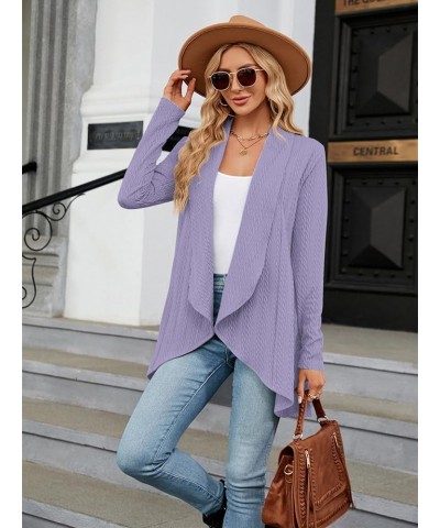 Cardigan for Women Long Sleeve Sweaters Casual Lightweight Knit Open Front Fall Fashion Outfits Purple $18.23 Sweaters