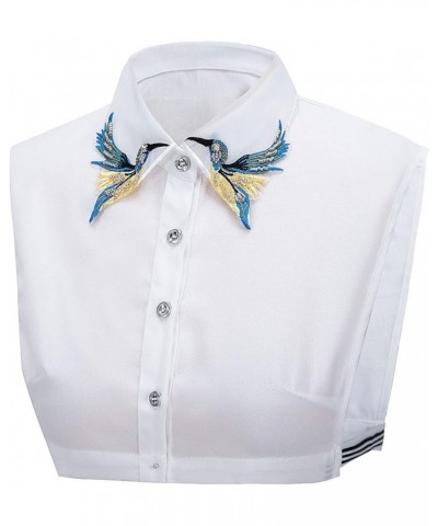 Floral Fake Collar Fake Collar Shirt Dickey Half Blouse Embroidery Style Decorative Collar for Women C-white $10.06 Blouses