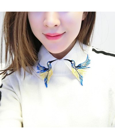 Floral Fake Collar Fake Collar Shirt Dickey Half Blouse Embroidery Style Decorative Collar for Women C-white $10.06 Blouses