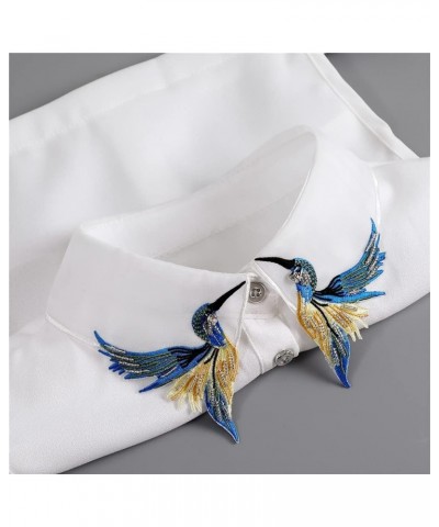 Floral Fake Collar Fake Collar Shirt Dickey Half Blouse Embroidery Style Decorative Collar for Women C-white $10.06 Blouses