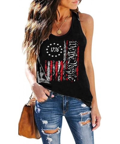 American Flag Tank Top Women 4th of July Tanks Tops for Womens USA Flag Patriotic Shirts Vest Racerback Sleeveless Tee B1-bla...