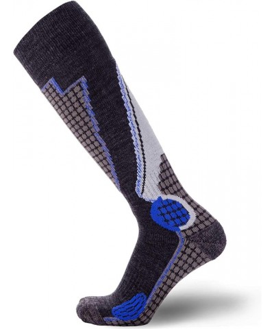 High Performance Wool Ski Socks - Thermal Warm Merino Wool OTC Sock, Men Women 3 Pairs - Black/Blue(1)+black/Neon Green(1)+bl...