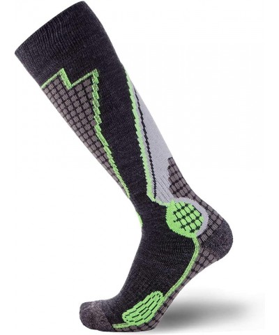 High Performance Wool Ski Socks - Thermal Warm Merino Wool OTC Sock, Men Women 3 Pairs - Black/Blue(1)+black/Neon Green(1)+bl...