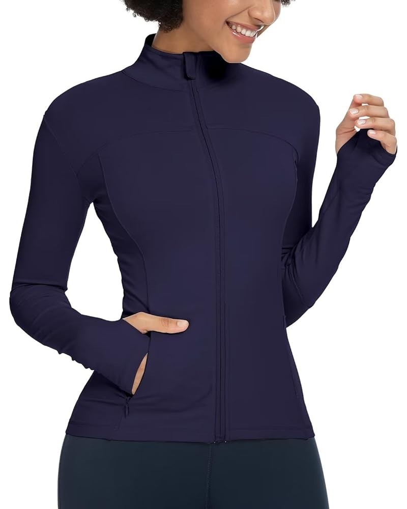 Women's Running Jackets Full Zip Athletic Jackets Slim Fit Workout Gym Yoga Track Jackets with Pockets A1-royal Blue $22.54 J...