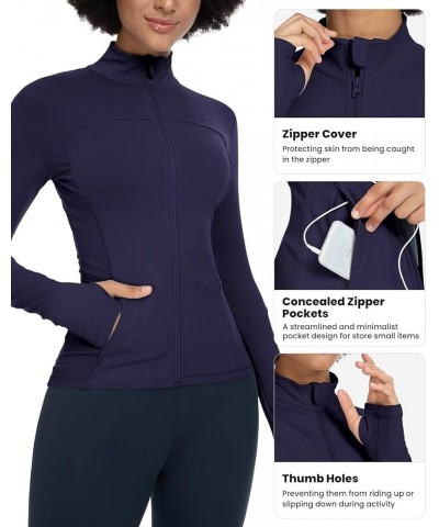 Women's Running Jackets Full Zip Athletic Jackets Slim Fit Workout Gym Yoga Track Jackets with Pockets A1-royal Blue $22.54 J...