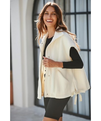 Women's Oversized Fleece Vest Trendy Sleeveless Sherpa Jacket Warm Fuzzy Outerwear with Pockets Beige $14.40 Vests