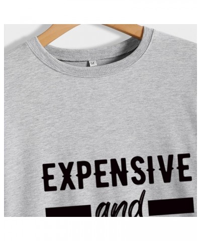 Expensive and Difficult Sweatshirt Women Casual Sweatshirts Funny Letter Printed Loose Long Sleeve Crewneck Pullover Tops Exp...