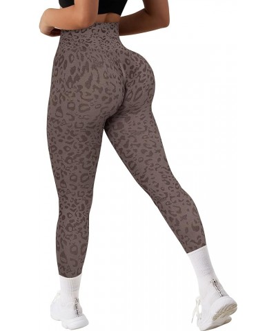 Women Scrunch Butt Lifting Leggings Seamless High Waisted Workout Yoga Pants 814-brown Leopard $9.32 Activewear