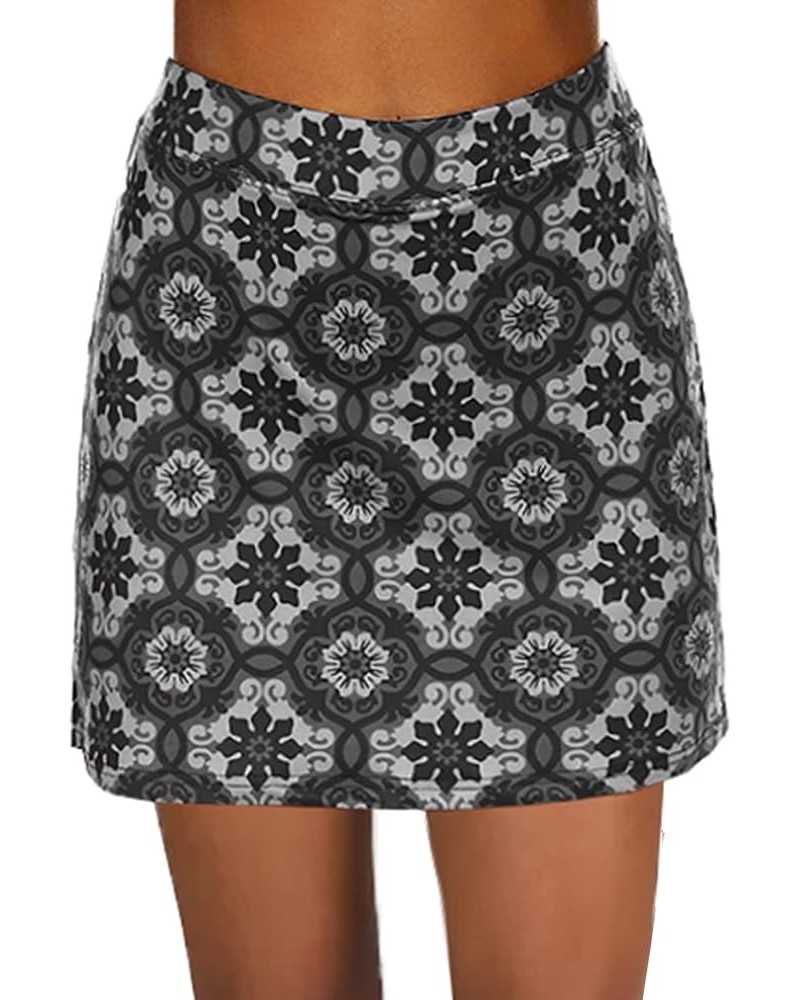 Women's Athletic Skorts Lightweight Golf Skirts Inner Shorts Pocket Tennis Running Workout Sports Skorts Pat1-black Floral $1...