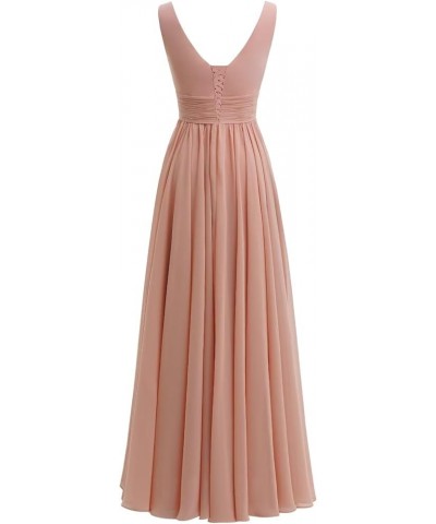 Women‘s V-Neck Bridesmaid Dresses with Slit Long Pleated Chiffon A-Line Formal Party Dresses with Pockets YO002 Coral $21.12 ...