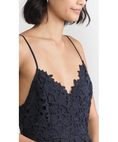 Women's Lace A Line Midi Dress Navy $24.91 Dresses