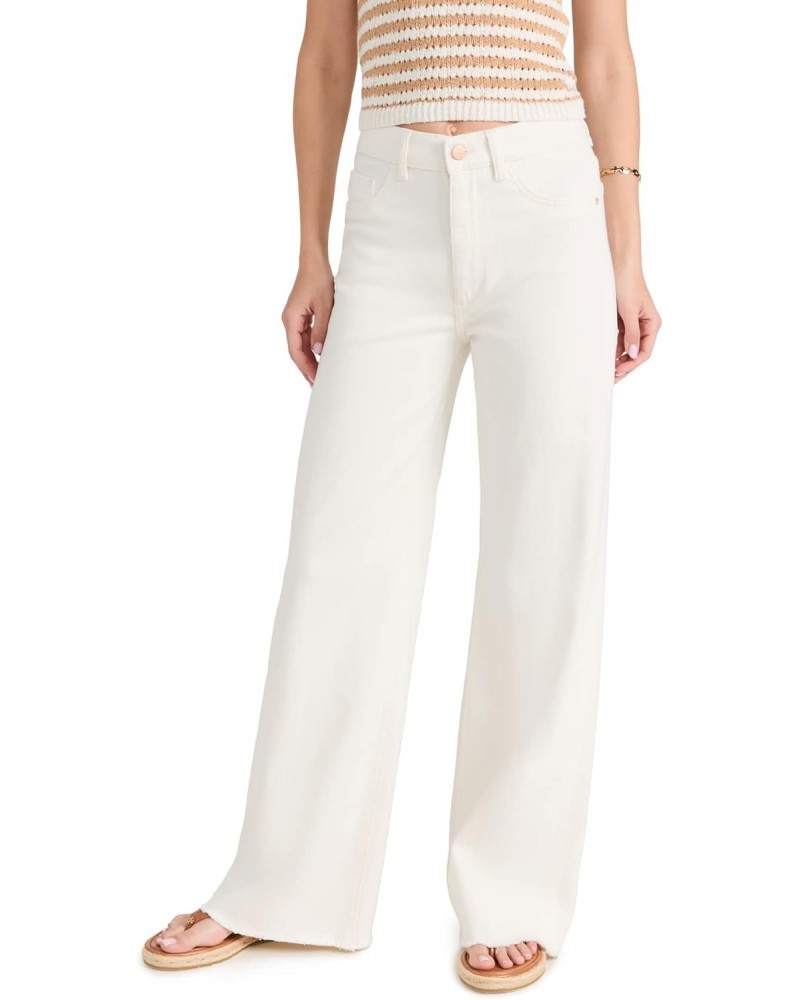 Women's Hepburn Wide Leg High Rise Jeans, Eggshell, Off White, 30 $65.28 Jeans