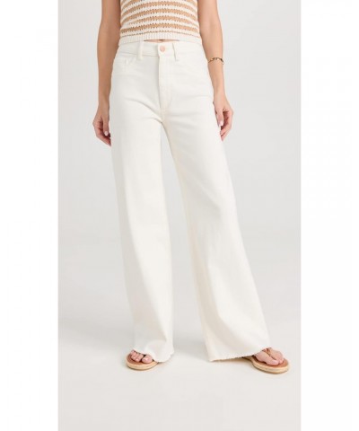 Women's Hepburn Wide Leg High Rise Jeans, Eggshell, Off White, 30 $65.28 Jeans