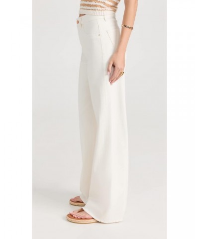 Women's Hepburn Wide Leg High Rise Jeans, Eggshell, Off White, 30 $65.28 Jeans