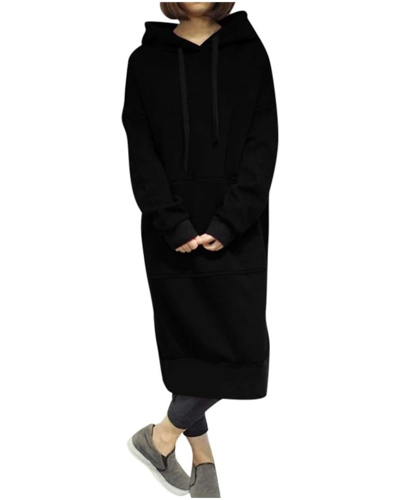 Women Winter Warm Hooded Hoodie Baggy Pullover Oversize Sweatshirt Long Dress Womens Hooded Sweatshirts Pullover Black $9.84 ...