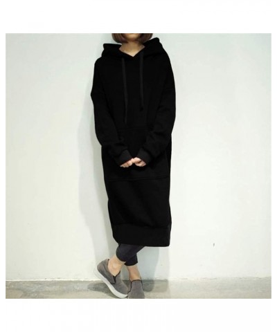 Women Winter Warm Hooded Hoodie Baggy Pullover Oversize Sweatshirt Long Dress Womens Hooded Sweatshirts Pullover Black $9.84 ...