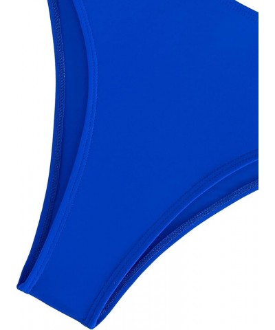 Sexy Cutout Tube High Waist Bandeau Bathing One Piecce Swimsuit Tube Royal Blue $18.86 Swimsuits