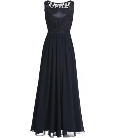 Women's Crochet Floral Lace Wedding Bridesmaid Dress Chiffon Maxi Long Evening Gowns Black $13.20 Dresses