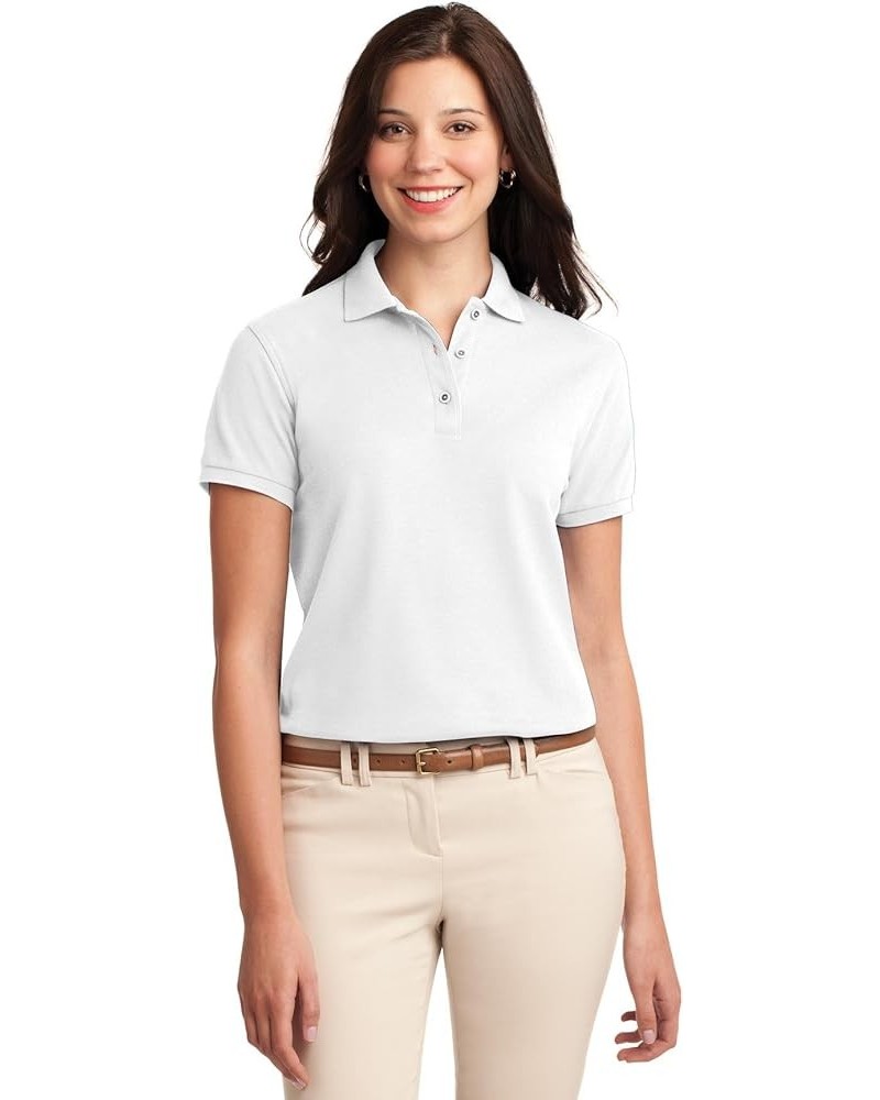 Ladies Silk Touch Polo. L500 White $11.05 Shirts