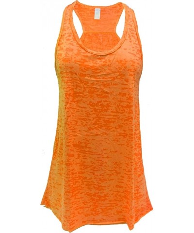 Flowy Racerback Tank Top, Regular and Plus Sizes Pack of 3 Orange $12.25 Tanks