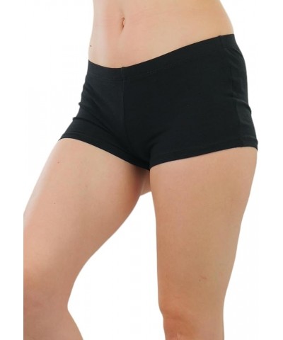 Women's Wide Waistband Rollover Yoga Shorts Classic - Black $6.86 Activewear