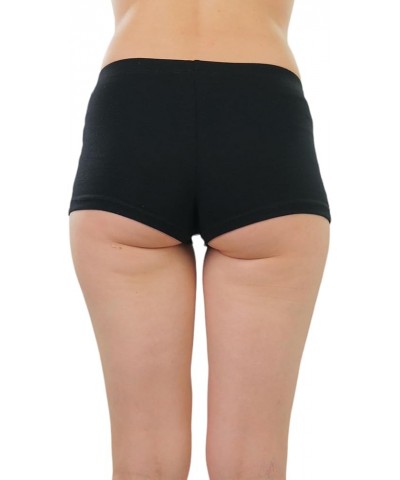 Women's Wide Waistband Rollover Yoga Shorts Classic - Black $6.86 Activewear