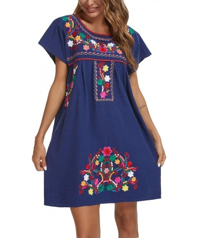 Women Mexican Embroidered Dress Short Sleeve 224sbl $14.00 Dresses