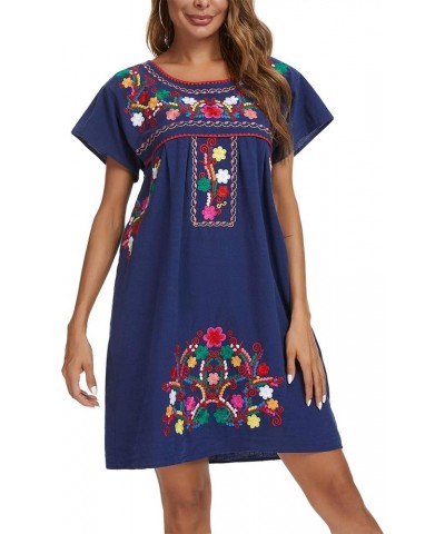 Women Mexican Embroidered Dress Short Sleeve 224sbl $14.00 Dresses