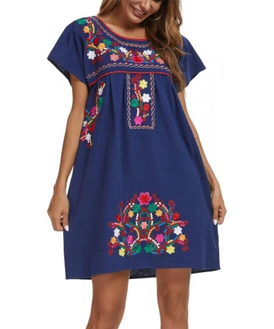 Women Mexican Embroidered Dress Short Sleeve 224sbl $14.00 Dresses