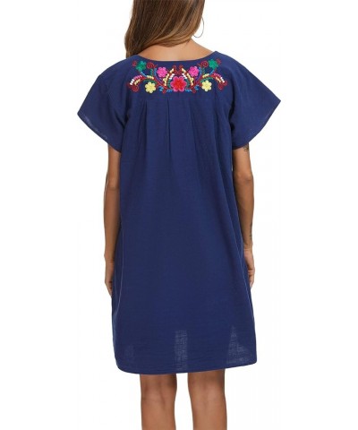 Women Mexican Embroidered Dress Short Sleeve 224sbl $14.00 Dresses