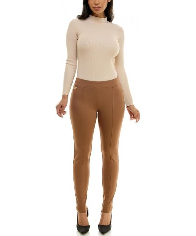 Women's Pull on Ankle Pant with Metal Tab Pecan $15.46 Pants